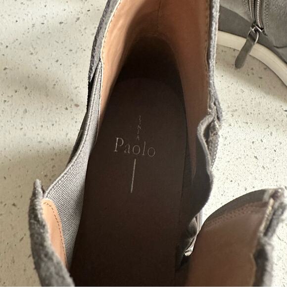 Linea Paolo Gray Suede Wedge Booties Size 11M - Picture 7 of 11
